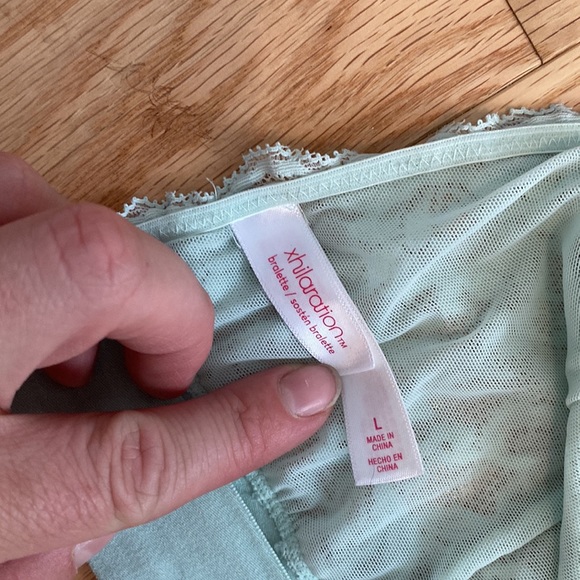 Lacy bralette - light teal/sea foam green - size L - Picture 3 of 4